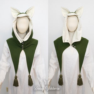 Medieval Cat Hood LARGE PDF Pattern and Tutorial Larp, Reenactment, Cosplay, Fantasy Costume image 3