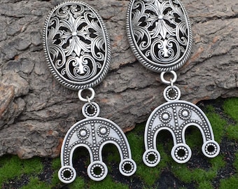 Tortoise Style Norse / Viking / Slavic Brooch Set with Hangers