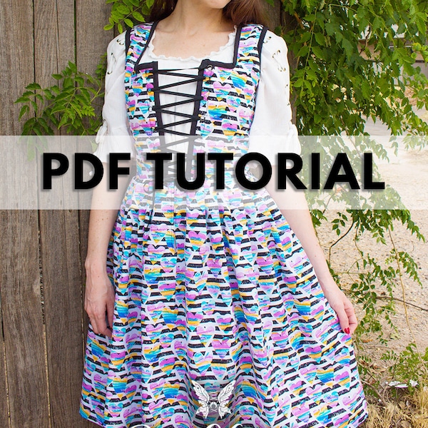 Dirndlkleid, Modern History Bounding Oktoberfest Mode mit Taschen - PDF Tutorial - Schnittmuster entwerfen und nähen