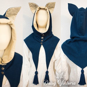 Medieval Cat Hood LARGE PDF Pattern and Tutorial Larp, Reenactment ...