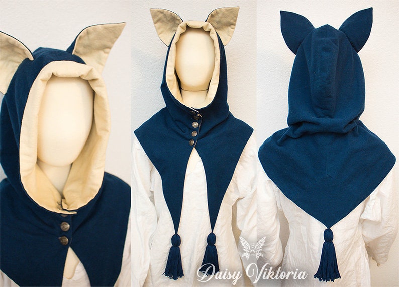 Medieval Cat Hood LARGE PDF Pattern and Tutorial Larp, Reenactment, Cosplay, Fantasy Costume image 4