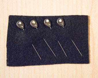Alfileres para velo o vestido medievales - Diseño con diamantes de imitación