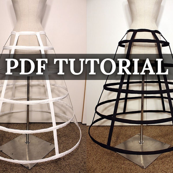 Cage Crinoline in voller Länge, Reifrock, Käfigrock - PDF Tutorial