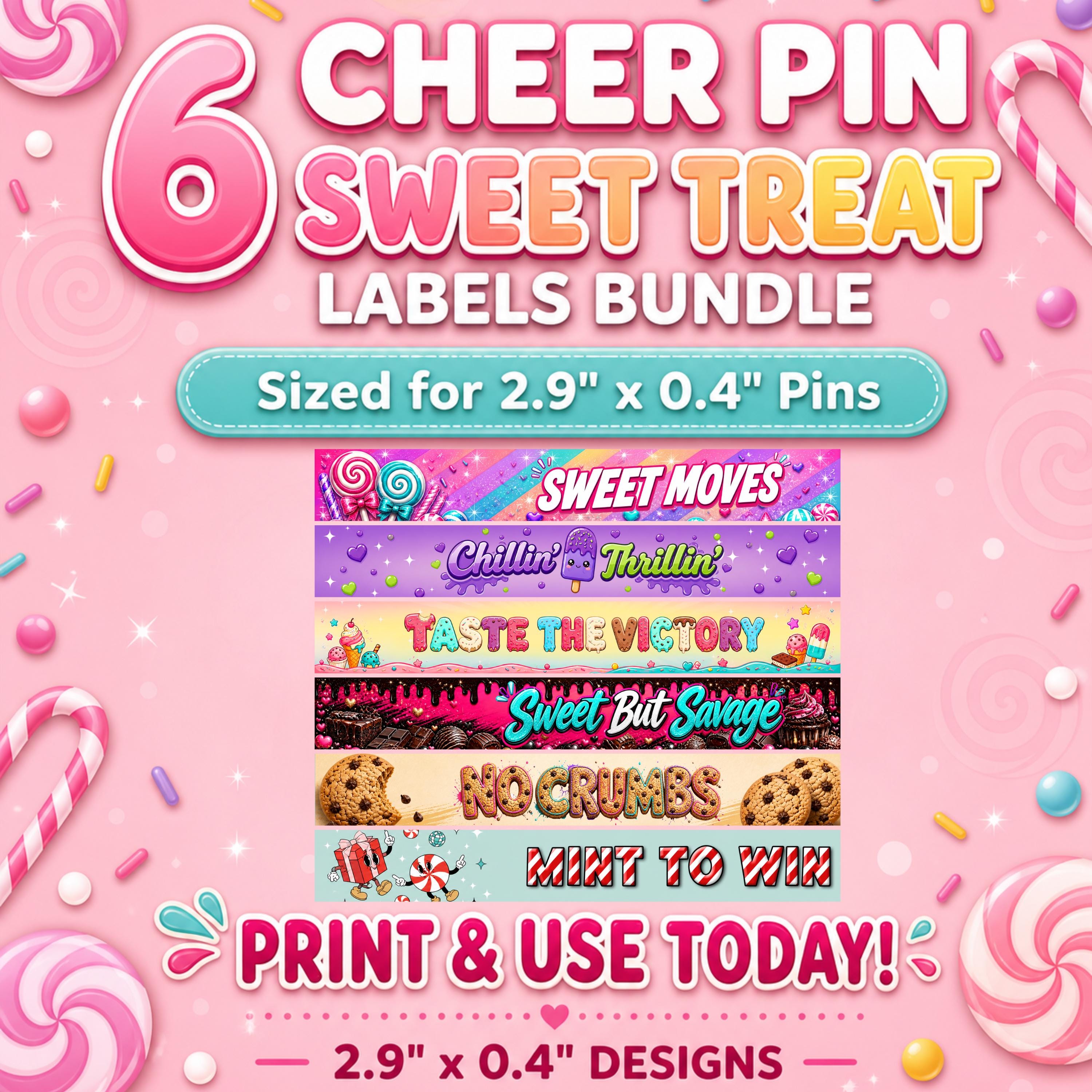 Sweet Treats Cheer Pin Labels Bundle (2.9