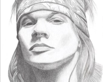 Axl Rose Schwarz weiß Portrait Druck