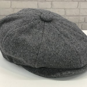 Classic Light Grey Wool Blend Newsboy Cap Mens