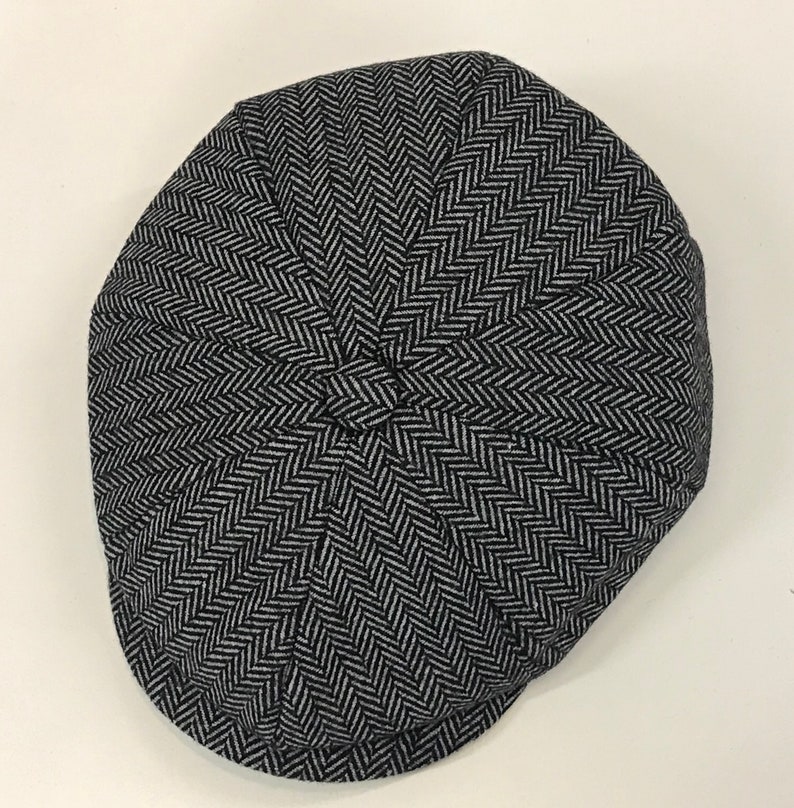 grey herringbone cap