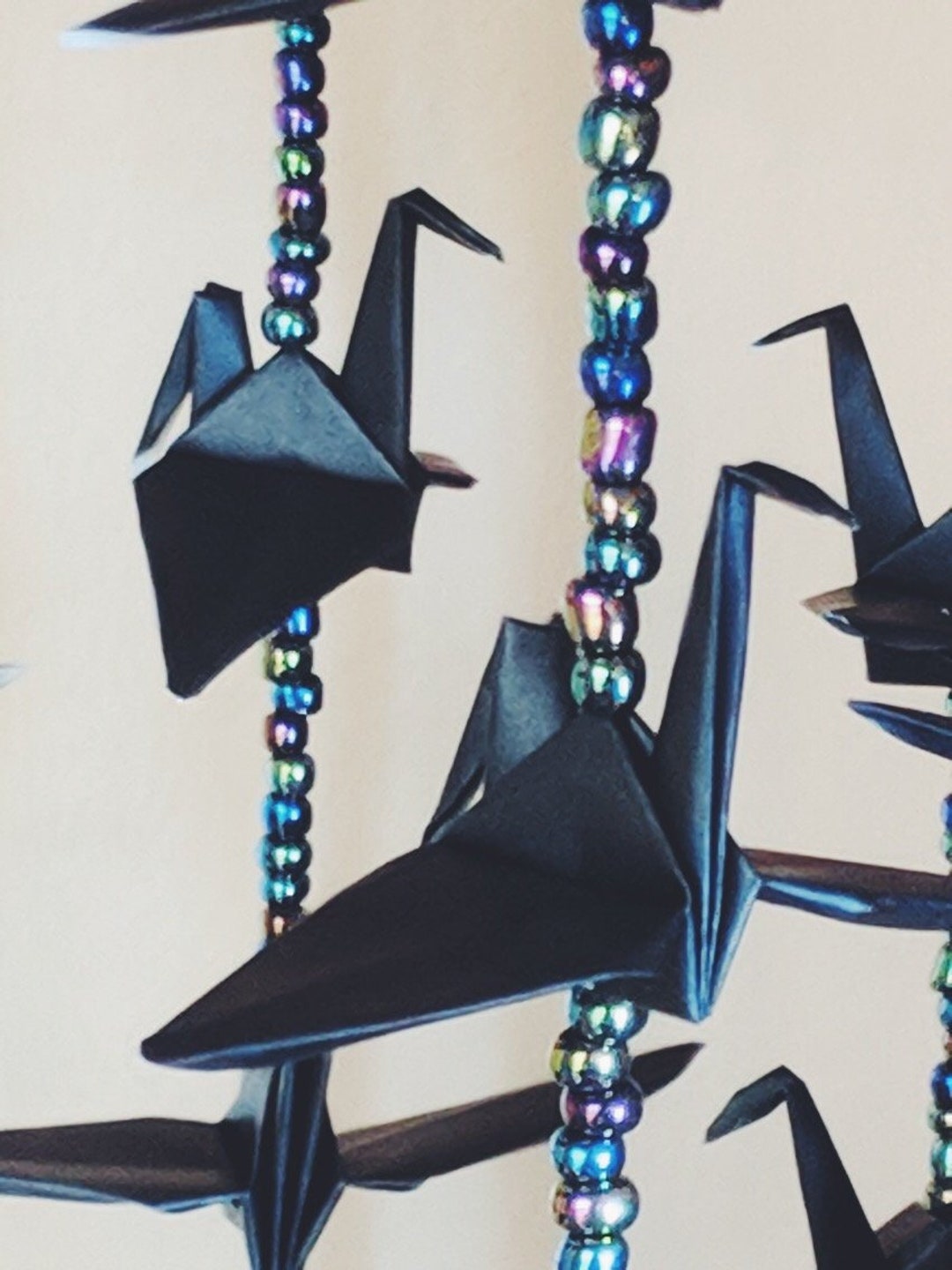 Black Paper Crane Medium Mobile - Etsy