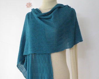 Green Blue Scarf Aqua Turquoise Fair Trade Lacy style Cobweb Shawl Lace Wrap New
