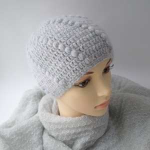 Ladies beanie hat, soft merino kid mohair hat