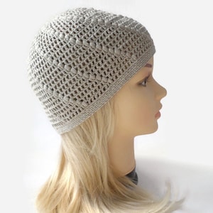 LInen cotton grey beanie, sun protection, summer midseason hat