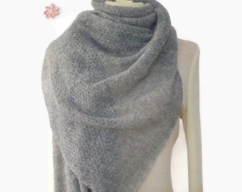 Grey fine alpaca merino wrap