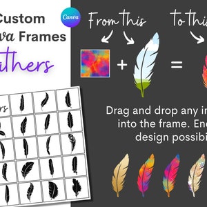23x custom Canva frames template - FEATHERS