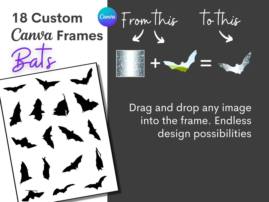 18x Custom Canva Frames Template BATS - Etsy Denmark