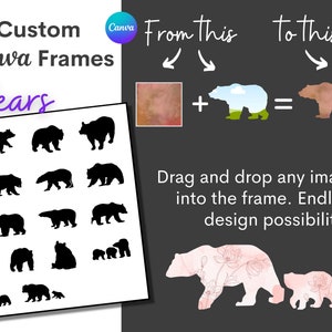 18x custom Canva frames template - BEARS