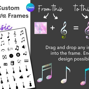 40x custom Canva frames template - MUSIC