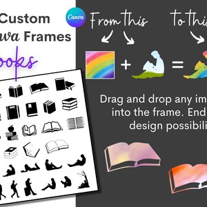 34x custom Canva frames template - BOOKS