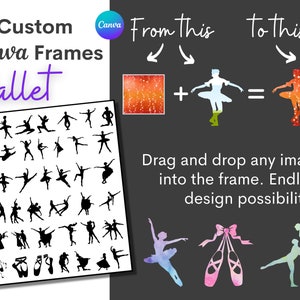46x custom Canva frames template - BALLET