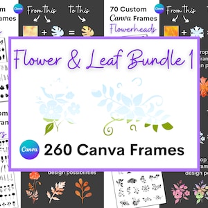 260x Canva frames bundle 1 template - FLOWER & LEAF (BUNDLE 1)