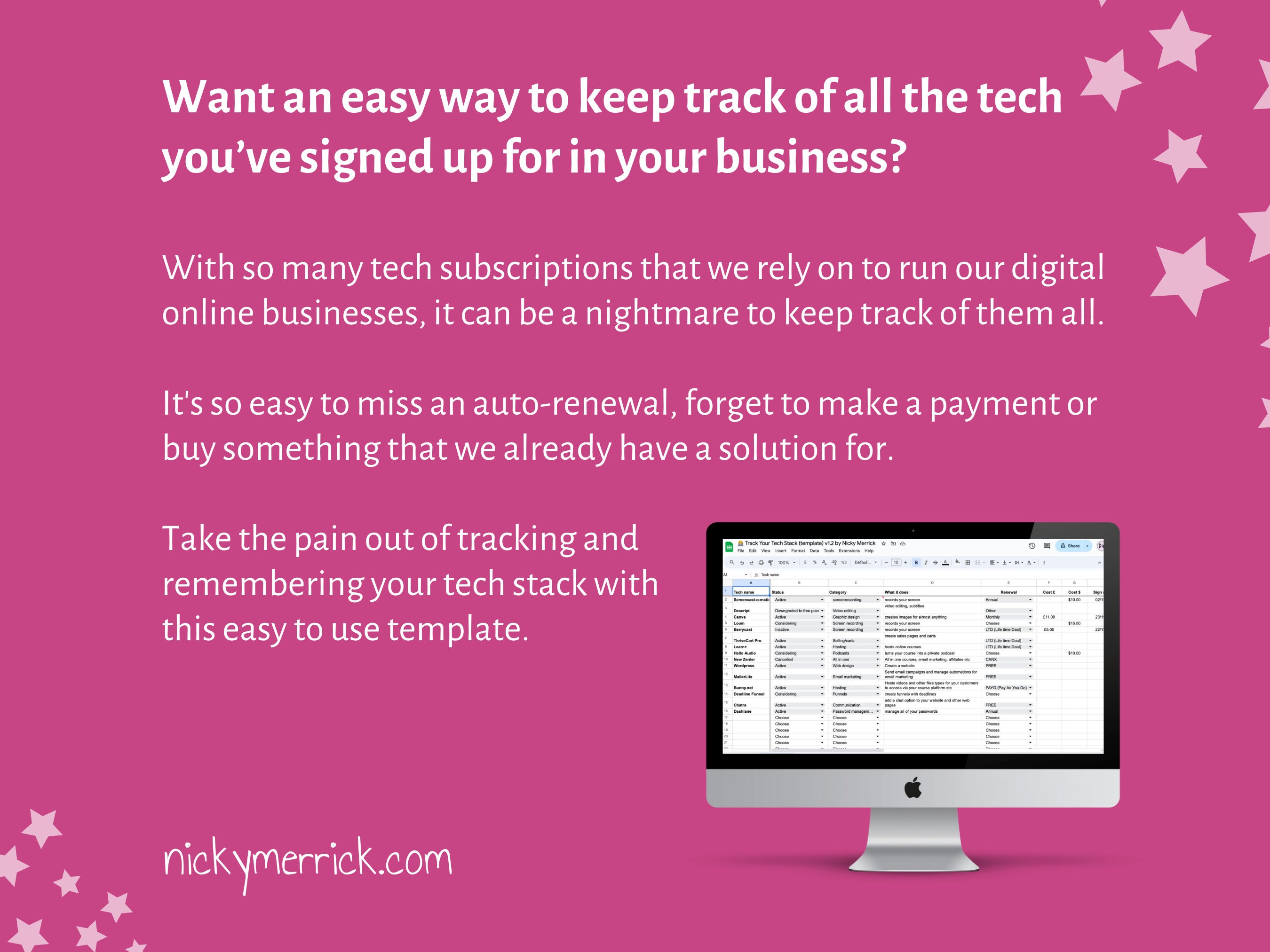 Tech Stack Tracker Format Track Your Tech Stack | Google Sheets | Notion | Airtable Tracker ...
