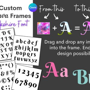 90x custom Canva frames template - BERKSHIRE FONT