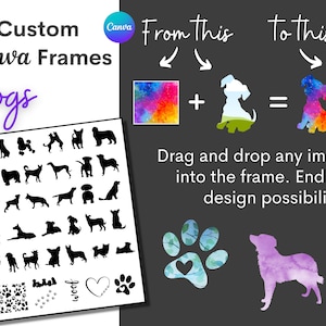 43x custom Canva frames template - DOGS