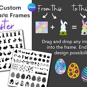 96x custom Canva frames template - EASTER