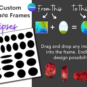 30x custom Canva frames template - ELIPSES OVALS