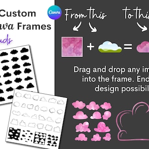 64x custom Canva frames template - CLOUDS