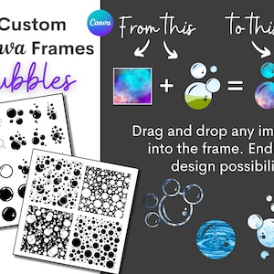 34x custom Canva frames template - BUBBLES