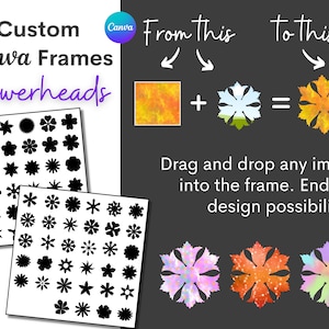 70x custom Canva frames template - FLOWERHEADS