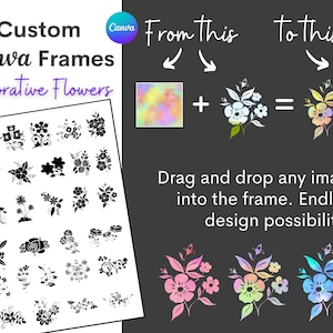 28x custom Canva frames template - DECORATIVE FLOWERS