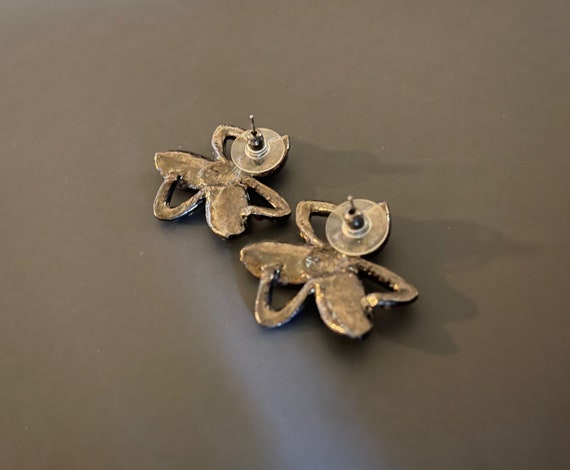 Gorgeous Gold Flower Earrings With Rhinestones - Bohemian Statement Jewelry For Women