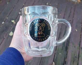Vintage Universal Studios California Glass Drink Beer Mug