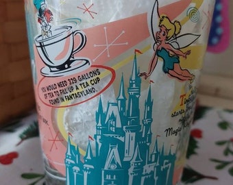 DISNEY 100 JAHRE DER MAGIE Mc Donalds Glas Mid Century Ästhetische Tinkerbell Magic Kingdom Pinocchio Dumbo