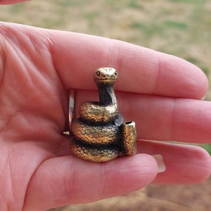 Small Snake Incense Stick Holder Burner Metal image 1