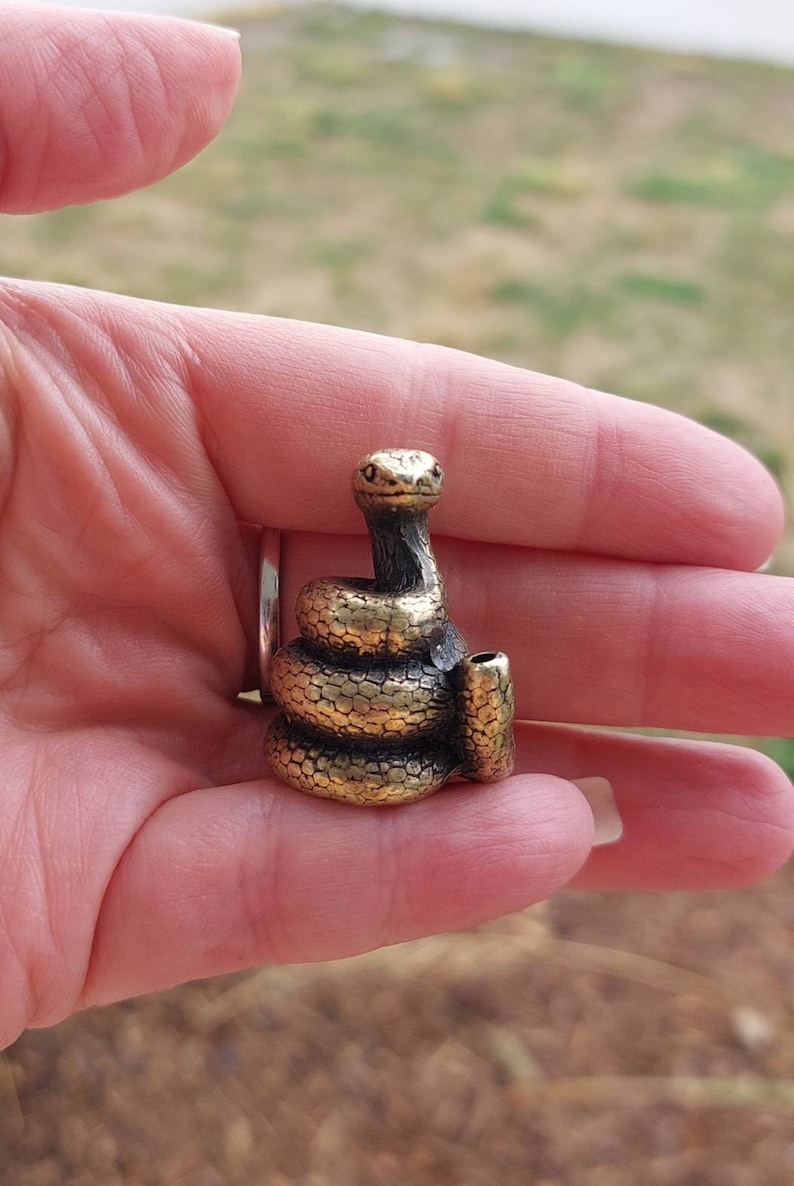 Small Snake Incense Stick Holder Burner Metal image 1