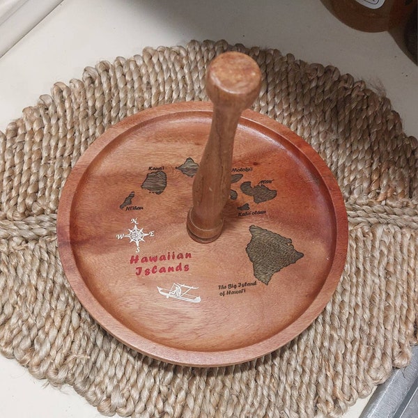 Kamani Woods No Kai Oi Hawaiian Islands Lazy Susan Tiki Bar