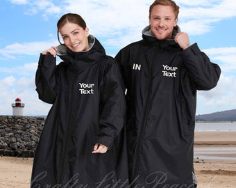 Personalised dry changing robe. Adults and children's waterproof changing robe