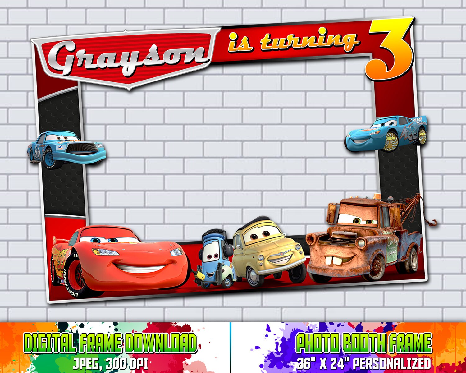 Cars Photo Booth Cars Photo Frame Cars Photo Booth Frame Etsy