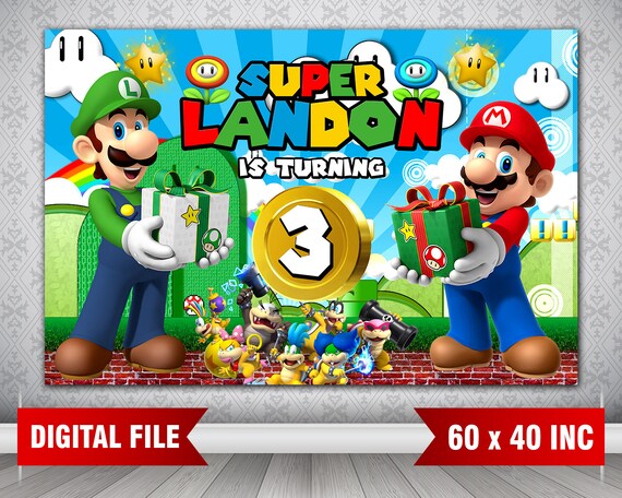 Mario Bros Bakcdrop Mario Bros Backdrop Birthday Mario Etsy