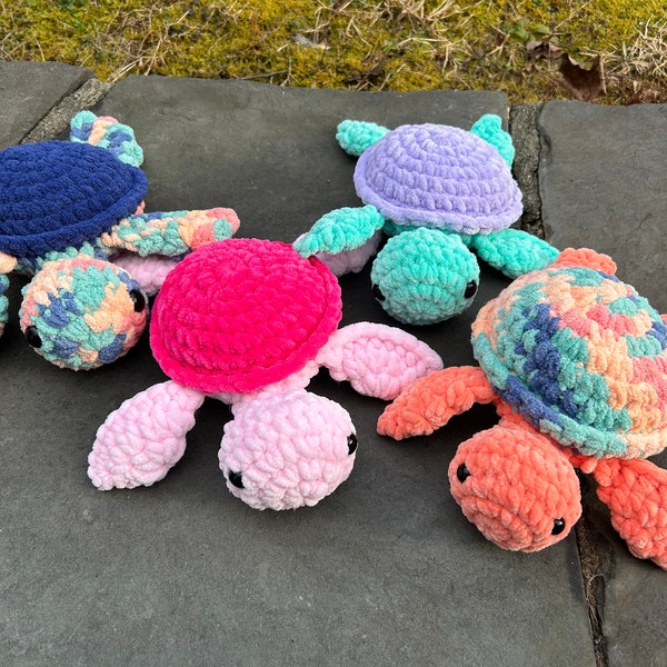 Sea Turtle: Choose Your Colors! | Crochet Plushie Amigurumi Squishy Stuffed Animal Creature Marine Ocean Tortoise Sea Animal Lover Aquatic