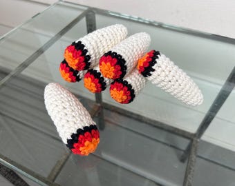 Mit Katzenminze angereichertes Gelenk - häkeln Doobie Plushie Neuheit Katzenspielzeug Feline Bereicherung 420 Meowjuana Spliff Stoner-Themed für Katzenliebhaber