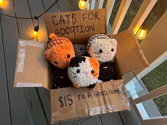 Cat Plushie: Crochet Siamese, Tabby, Orange, Calico, Tuxedo, Striped
