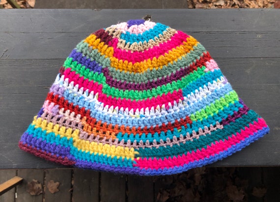 Acrylic Knitted Bucket Hat Winter Warm Crochet Cap Women Crochet Hat, Bucket Hat Acrylic Fibre Floral Crochet  main image 4