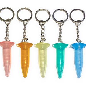 Centrifuge Tube Keychain Science Engineering Test Tube Nerdy Geeky Biology Chemistry Lab Laboratory Conical Eppendorf Jewelry Pastel Cute