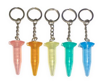 Centrifuge Tube Keychain Science Engineering Test Tube Nerdy Geeky Biology Chemistry Lab Laboratory Conical Eppendorf Jewelry Pastel Cute