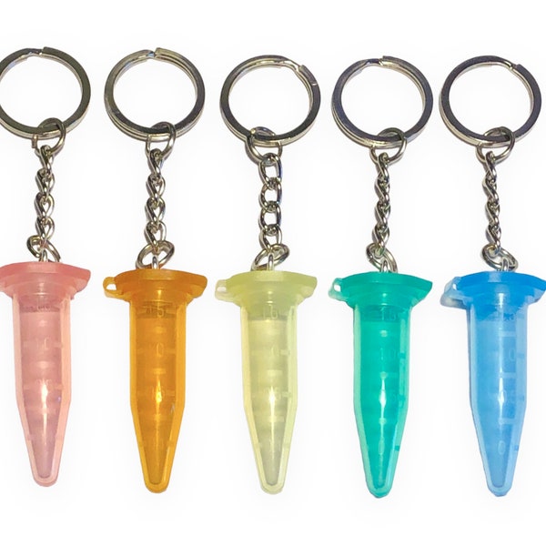 Centrifuge Tube Keychain Science Engineering Test Tube Nerdy Geeky Biology Chemistry Lab Laboratory Conical Eppendorf Jewelry Pastel Cute