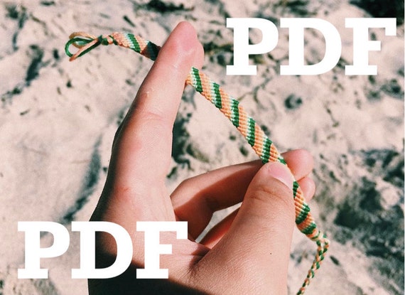 Candystripe Friendship Bracelet PDF Tutorial Instant Download