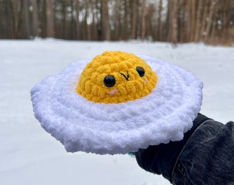Peluche de huevo - Peluche suave de amigurumi de chenilla con forma de comida para el desayuno